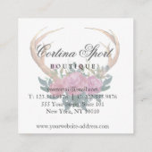 Antler et carte de visite chic rustique de roses (Dos)
