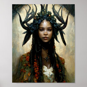 Antler Fae 3 Fairy Fantasy Art Poster