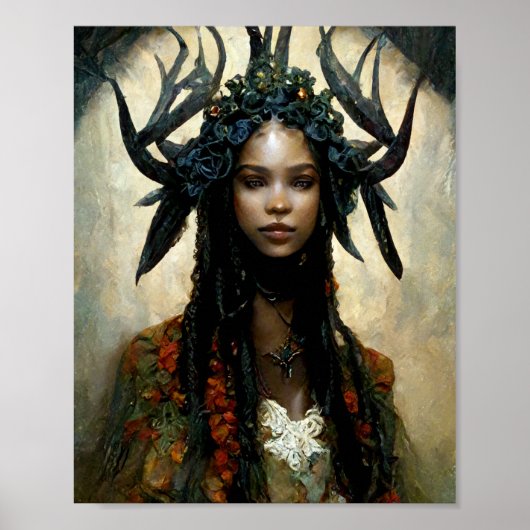 Antler Fae 3 Poster d'Art Imaginaire Fairy (Devant)