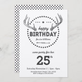 Antlers Anniversaire Retro inspiré Invitation (Devant / Derrière)