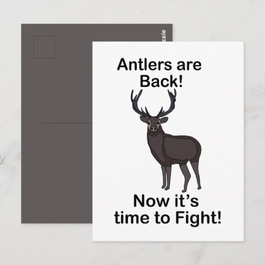 Antlers Are Back It's Time To Fight Deer Quote Briefkaart (Voorkant / Achterkant)