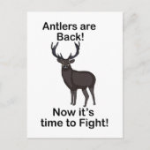 Antlers Are Back It's Time To Fight Deer Quote Briefkaart (Voorkant)