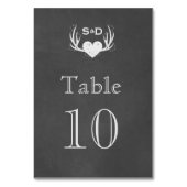 Antlers & Coeur Tying The Knot Numéro de table (Dos)
