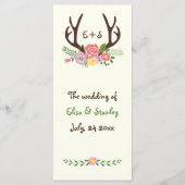 Antlers & corail, programme de mariage de fleurs r (Devant)