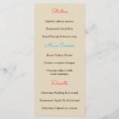 Antlers de rennes de fête, Menu de fête de Noël (Dos)