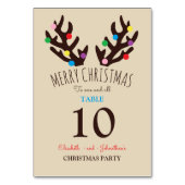 Antlers de rennes de fête, Numéro de table de Noël (Dos)