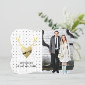 Antlers en or rustique | Carte de vacances photo (Debout devant)