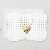 Antlers en or rustique | Carte de vacances photo (Dos)