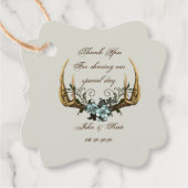 Antlers en Rozen Dank u Label (Voorkant)