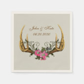 Antlers en Rozen Roze Trouwservetten Servet (Voorkant)