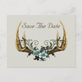 Antlers en Rozen Sla de datum op Briefkaart (Voorkant)