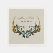 Antlers en Rozen Wedding Napkins Servet (Voorkant)