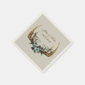 Antlers en Rozen Wedding Napkins Servet (Hoek)
