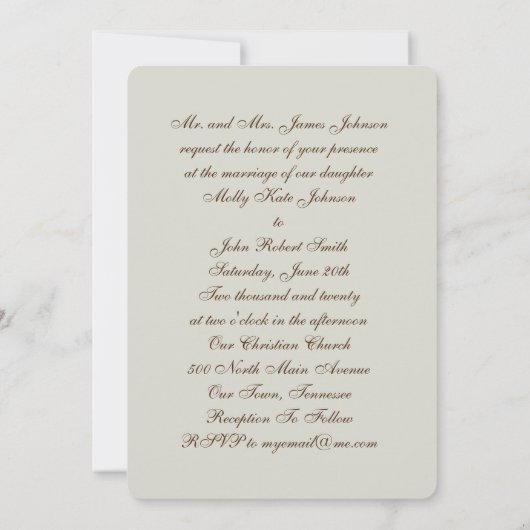 Antlers et Faire-part de mariage rustique Rose (Dos)