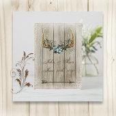 Antlers et Faire-part de mariage rustique Rose