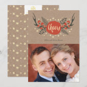 Antlers et Pine Holiday Carte photo (Devant / Derrière)