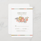 ANTLERS FLORAUX | CARTE DE RÉPONSE DU mariage (Devant / Derrière)