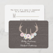 Antlers floraux + Mariage en bois de grange RSVP (Devant / Derrière)