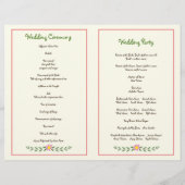 Antlers & koraal bloemen monogram bruiloft program (Achterkant)