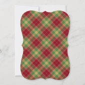 Antlers Red Green Plaid Fête Invitation (Dos)