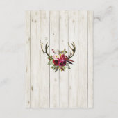 Antlers Rustic Accommodation Wood Wedding Cards Informatiekaartje (Achterkant)