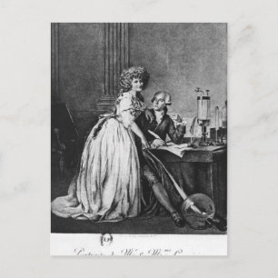 Antoine Laurent Lavoisier en zijn vrouw Briefkaart