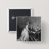 Antoine Laurent Lavoisier en zijn vrouw Vierkante Button 5,1 Cm (Voorkant /achterkant)