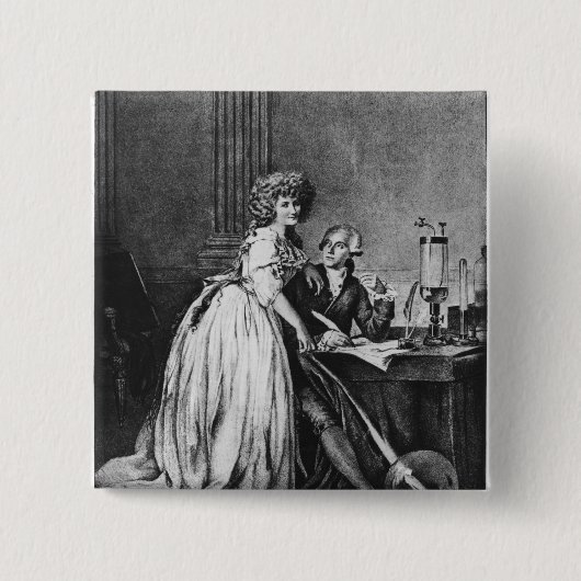 Antoine Laurent Lavoisier en zijn vrouw Vierkante Button 5,1 Cm (Voorkant)