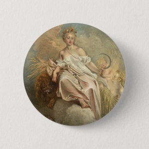 Antoine Watteau Ceres (zomer) c1717-1718 Ronde Button 5,7 Cm