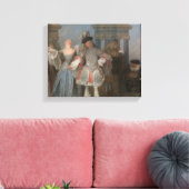 Antoine Watteau - de Franse Comedians Canvas Afdruk (Insitu (Woonkamer))
