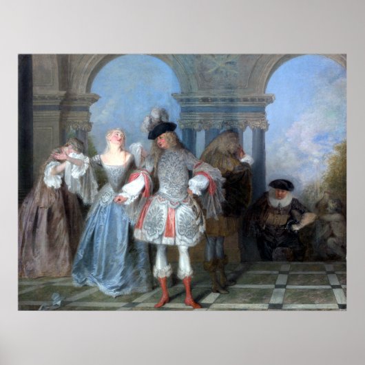 Antoine Watteau de Franse Comedians Poster (Voorkant)