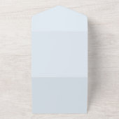 Antoinette Blue Elegant Emblem Filigree All In One Uitnodiging (Buitenkant)