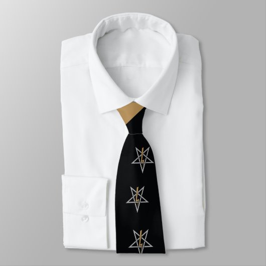 Anton LaVey Sigil Abstrait Wave Cravate {Gold} (Attaché)