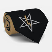 Anton LaVey Sigil Abstrait Wave Cravate {Gold} (Roulé)