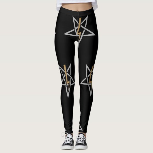 Anton LaVey Sigil {Goud} Leggings (Voorkant)