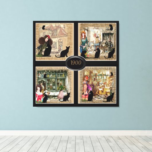 Anton Pieck  Art om u te personaliseren Canvas Afdruk (Insitu (Houten vloer))