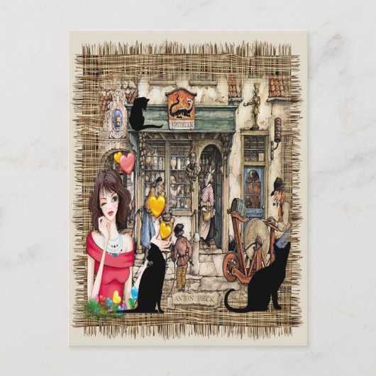 Anton Pieck - Chemicaliënshop Briefkaart (Voorkant)