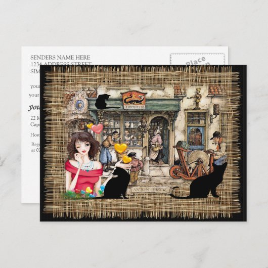 Anton Pieck - Chemicaliënshop Briefkaart (Voorkant / Achterkant)