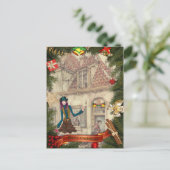 Anton Pieck kerstuitnodiging Briefkaart voor feest (Staand voorkant)