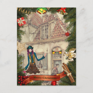Anton Pieck kerstuitnodiging Briefkaart voor feest