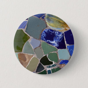 Antoni Gaudi Blue Mosaics Ronde Button 5,7 Cm