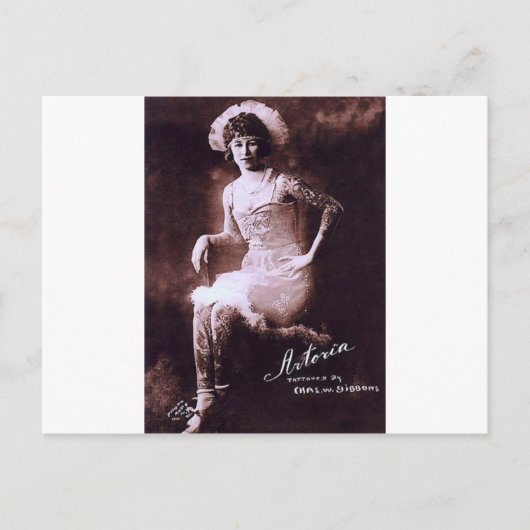 Antonia de Tattooed Lady Briefkaart (Voorkant)