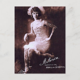 Antonia de Tattooed Lady Briefkaart