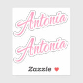 Antonia Nom décoratif en rose x2 Sticker (Feuille)