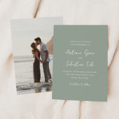 Antonia Sage Green Elegante bruiloft Save The Date