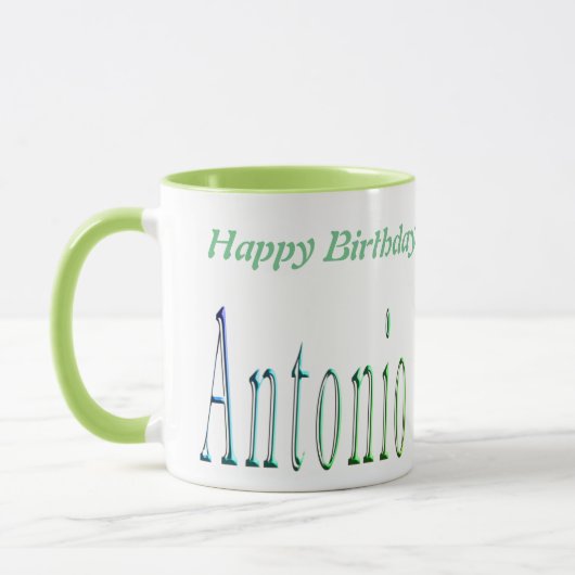 Antonio, Joyeux logo d'anniversaire, Mug Combo Ver (Gauche)