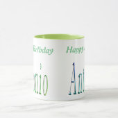 Antonio, Joyeux logo d'anniversaire, Mug Combo Ver (Centre)