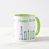 Antonio, Joyeux logo d'anniversaire, Mug Combo Ver (Devant droit)