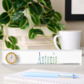 Antonio, Nom, Logo, Plaque De Nom De Bureau Avec H