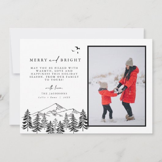 ANTORA Minimal Mountain Pine photo Carte de Noël (Devant)